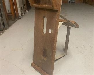 Here is another telephone company central office aisle ladder attachable seat, circa 1940....To Register and To Bid go to https://capitolsalesservices.hibid.com... 