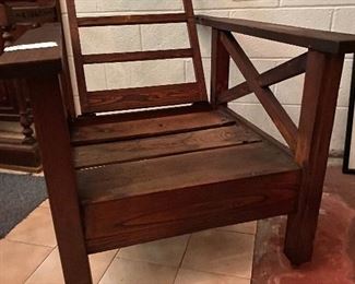 Circa 1910 Mission Style Morrison Chair (missing cushions)...To Register and To Bid go to https://capitolsalesservices.hibid.com... 