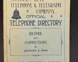 Victorian era Telephone Directory from Rome, Georgia ...To Register and To Bid go to https://capitolsalesservices.hibid.com... 