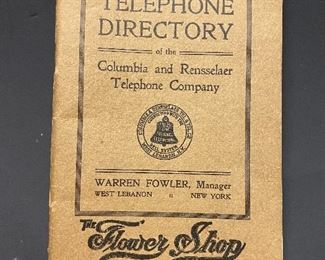 Antique telephone directory phone book...To Register and To Bid go to https://capitolsalesservices.hibid.com... 