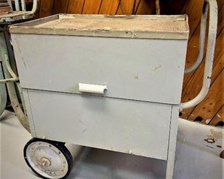 Vintage Bell Systems card carrying cart. How cool would this be as a drink cart? Very cool indeed. ...To Register and To Bid go to https://capitolsalesservices.hibid.com...