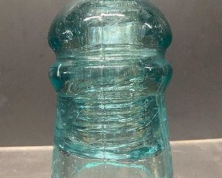 CD 102 glass insulator 'blob' top.   Patent Dates of 1870 and 1877, NY   (Photos by BC of Capitol Sales Services ) ...To Register and To Bid go to https://capitolsalesservices.hibid.com... 