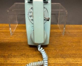 Late 1960s Strasborg Carlson blue wall telephone  (Photos by BC of Capitol Sales Services ) ...To Register and To Bid go to https://capitolsalesservices.hibid.com... 
