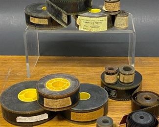 Vintage movie theater movie film reels of movie trailers and other short films such as for 'intermission' etc   (Photos by BC of Capitol Sales Services ) ...To Register and To Bid go to https://capitolsalesservices.hibid.com... 