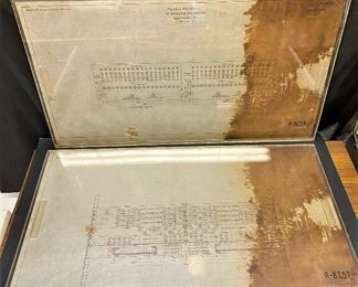 Original antique Pedestal for Mounting Toll Board  engineering plans for the Main Office Louisville, KY from 1899 on linen   (Photos by BC of Capitol Sales Services ) ...To Register and To Bid go to https://capitolsalesservices.hibid.com... 