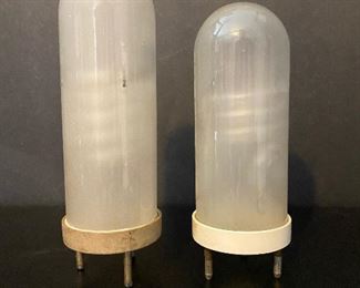 Vintage photography studio flash tubes.  One on the left by General Electric, 83 FT 403  (Photos by BC)  ...To Register and To Bid go to https://capitolsalesservices.hibid.com... 