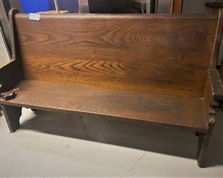 Antique oak bench ...To Register and To Bid go to https://capitolsalesservices.hibid.com... 