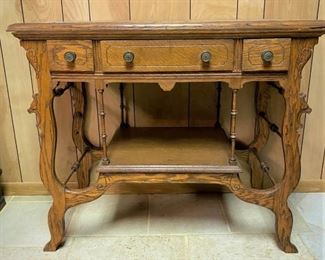 1880's oak table ...To Register and To Bid go to https://capitolsalesservices.hibid.com... 