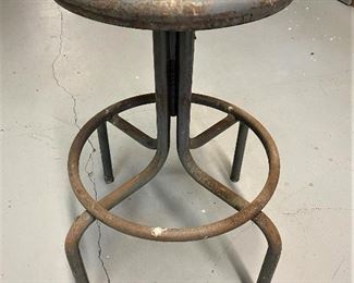 Vintage industrial machine age drafting stool by Royal Metal Company..To Register and To Bid go to https://capitolsalesservices.hibid.com... 