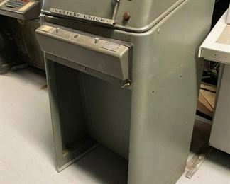 Western Union teletype machine    (Photos by BC of Capitol Sales Services ) ...To Register and To Bid go to https://capitolsalesservices.hibid.com..