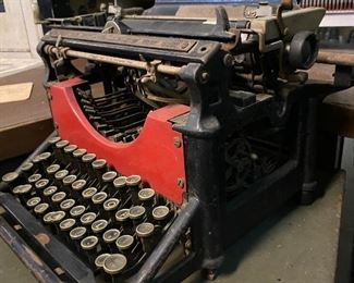 Circa 1900 open frame Underwood typewriter...To Register and To Bid go to https://capitolsalesservices.hibid.com... 