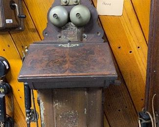 Antique Ericcson "fiddleback"  telephone circa 1900 from Sweden   (Photos by BC)  ...To Register and To Bid go to https://capitolsalesservices.hibid.com... 