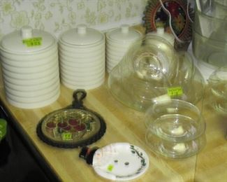 Vintage Canister Set, Glass Salad Bowl Set