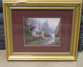 Thomas Kinkade Print- The Forest Chapel with COA