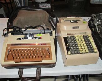 Vintage Typewriter and Adding Machine
