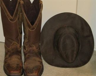Justin Snake Proof Boots and Leather Hat