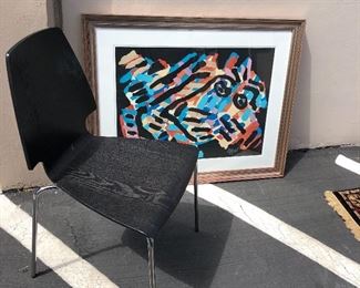Karel Appel Lithograph and Ikea chair
