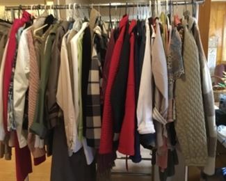 One of several racks of clothing