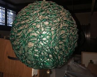 One of A Pair of Spaghetti Globes Green