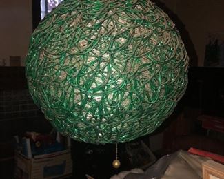 One of A Pair of Spaghetti Globes Green