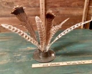 Pewter Ink Well and Quills