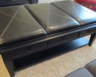coffee table leather top