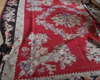 vintage wool rug 11' 3" x 11' 11"