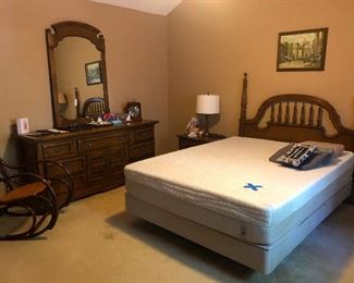 United Furniture Company dresser with mirror, headboard, and mattress that is UNAVAILABLE we'll have you know.