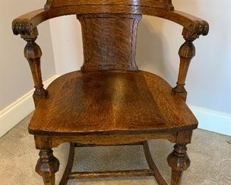 #27 Antique curved oak chair SOLD