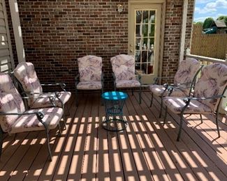 #54 Samsonite metal patio chair with cushion 6 SOLD