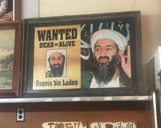 Bin laden wanted poster framed 