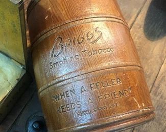 Wooden barrel Briggs Tobacco  container 