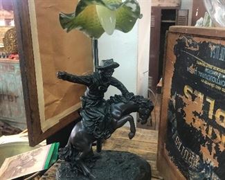 Bronze horse lamp 