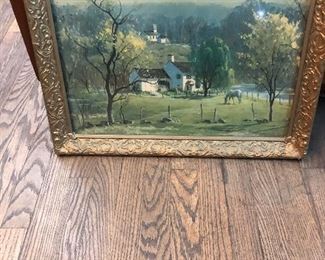 Old framed farm Print 
