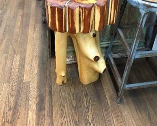 Hand carved stool 