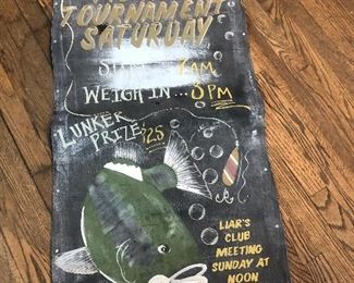 Canvas painted Fishing Tournament  sign 