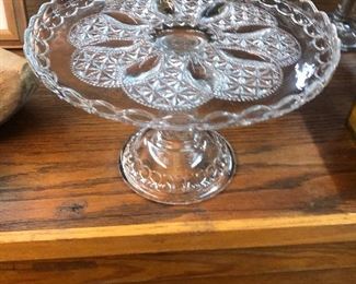 Pressed Glass Cake stand 