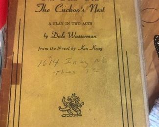 One flew over the cuckoo nest play book 