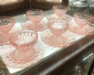 Pink cube depression sherbets 