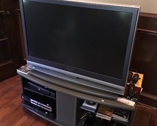 Second flat screen tv (Sony Wega), tv stand dvd player, 