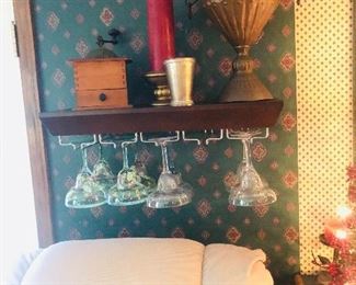 Wall mounted wine glass rack