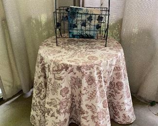 Custom skirted table in outdoor fabric 