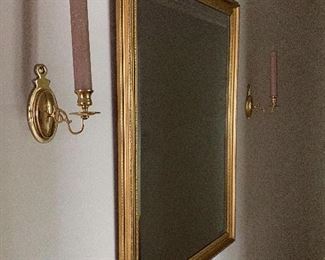 Gold mirror & sconces 