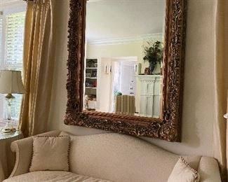 Chippendale style, camelback sofa. Newer upholstery, but believed to be Henredon. 