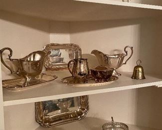 Sterling & Silverplated serving pieces 