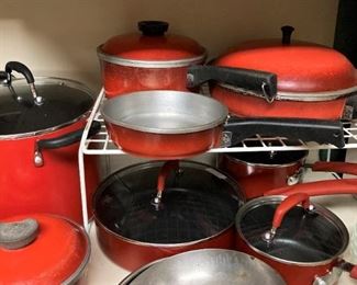 Red pots and pans