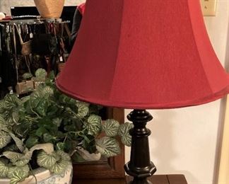 Red shade lamp