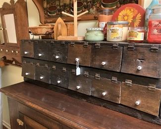 Antique organizer (mail boxes)