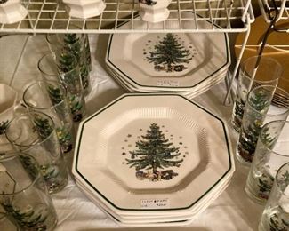 Christmas dishes and glasses