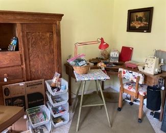 Sewing room in the "she shed"